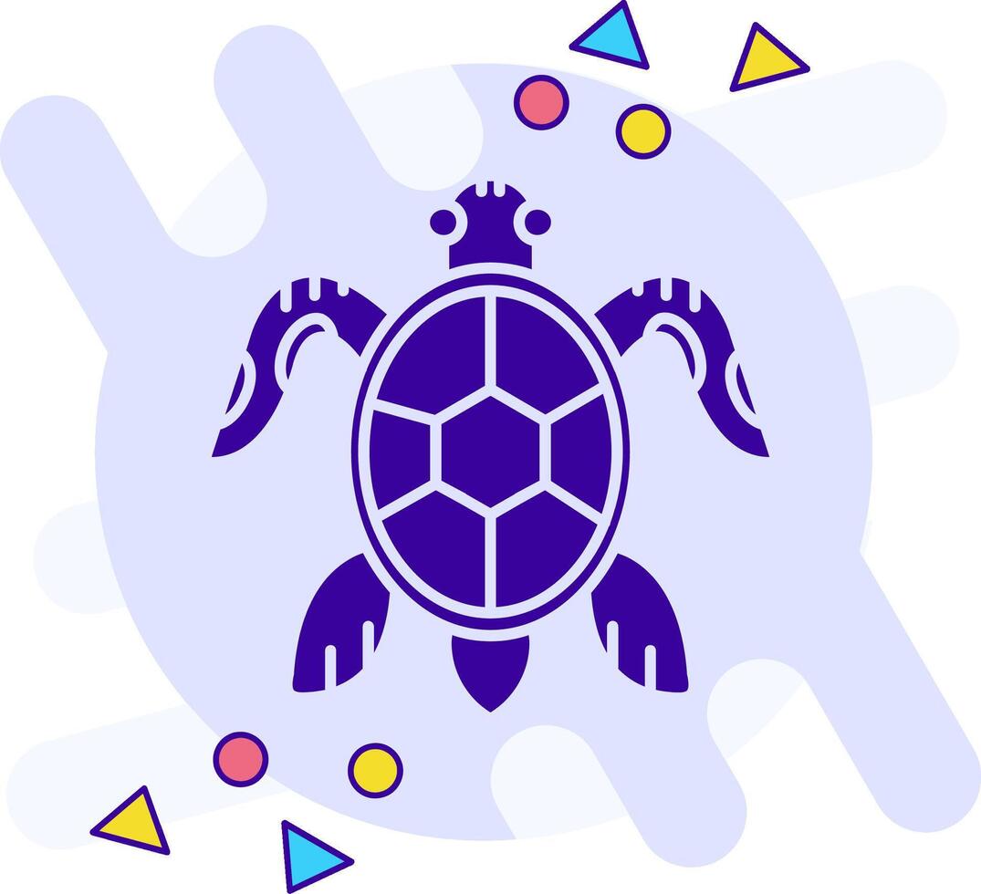 tartaruga estilo livre sólido ícone vetor