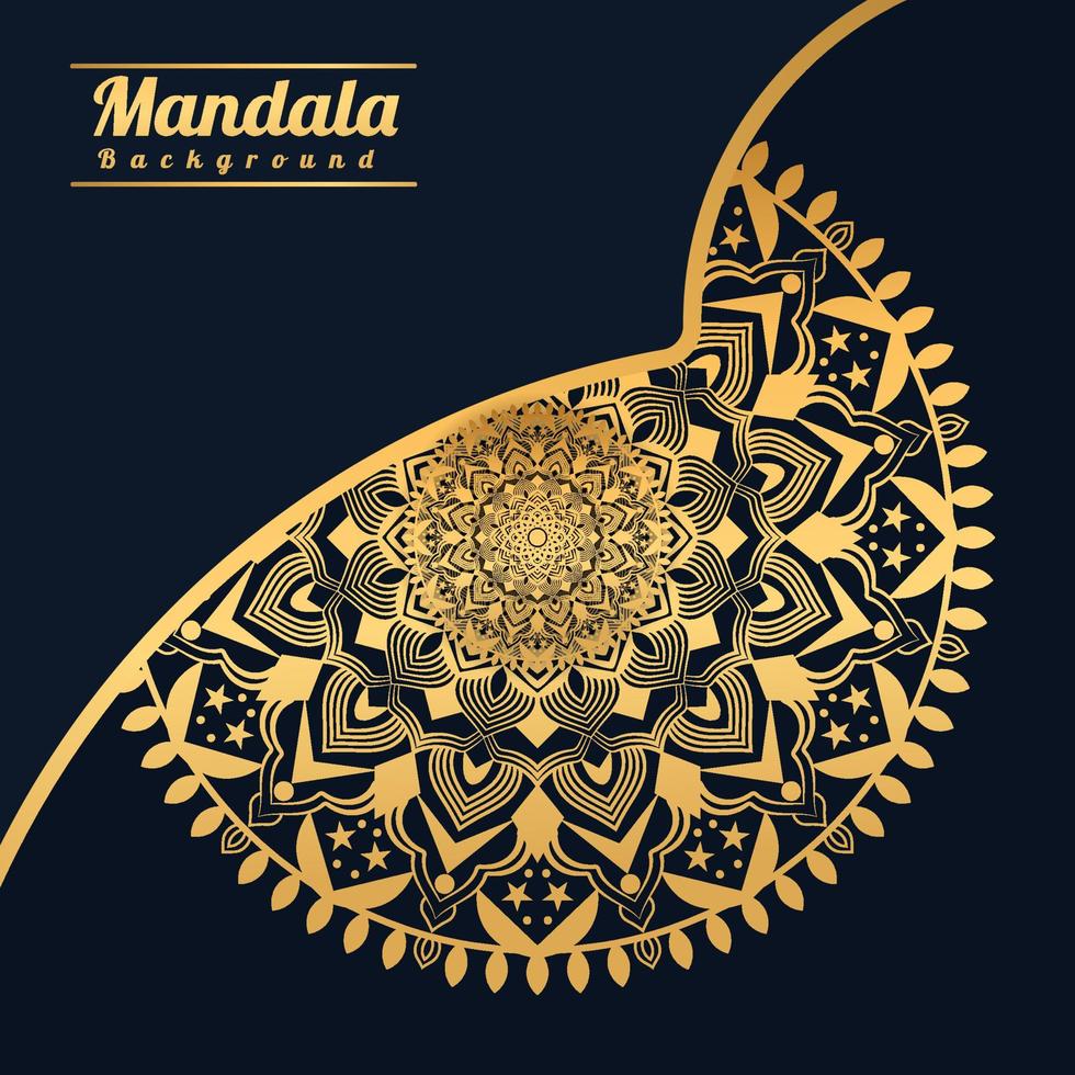 Fundo de mandala de luxo com padrão de arabescos dourados estilo arabis de arabescos dourados para mandala decorativa de estilo Ramadã islâmico. design de arte floral ornamental, capa, pôster, folheto vetor