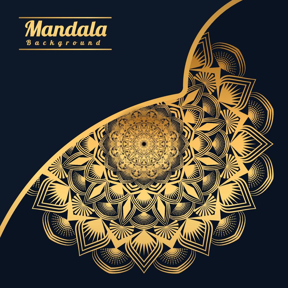 Fundo de mandala de luxo com padrão de arabescos dourados estilo arabis de arabescos dourados para mandala decorativa de estilo Ramadã islâmico. design de arte floral ornamental, capa, pôster, folheto vetor