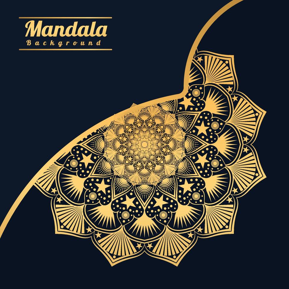 Fundo de mandala de luxo com padrão de arabescos dourados estilo arabis de arabescos dourados para mandala decorativa de estilo Ramadã islâmico. design de arte floral ornamental, capa, pôster, folheto vetor