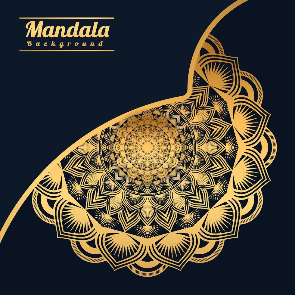 Fundo de mandala de luxo com padrão de arabescos dourados estilo arabis de arabescos dourados para mandala decorativa de estilo Ramadã islâmico. design de arte floral ornamental, capa, pôster, folheto vetor