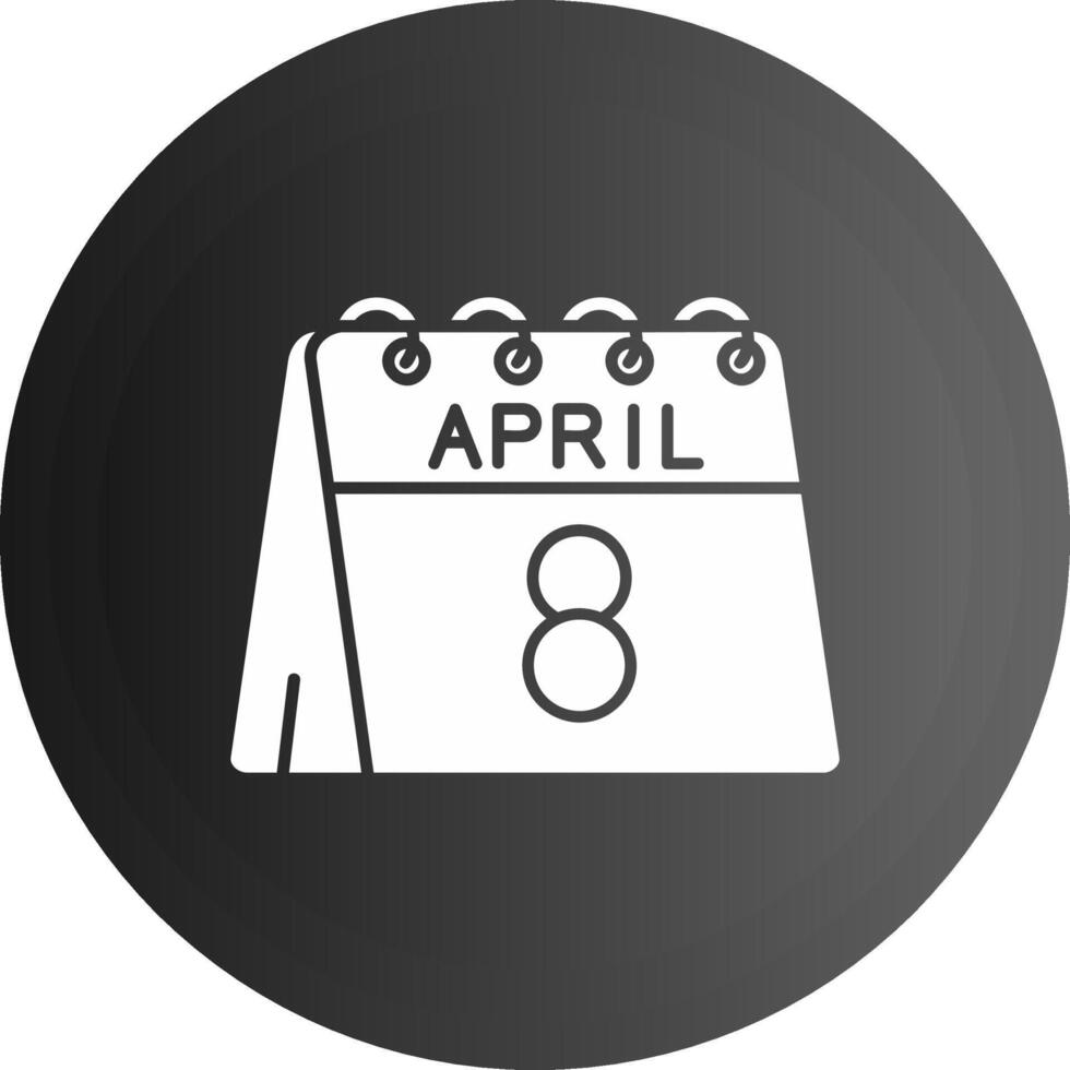 8ª do abril sólido Preto ícone vetor