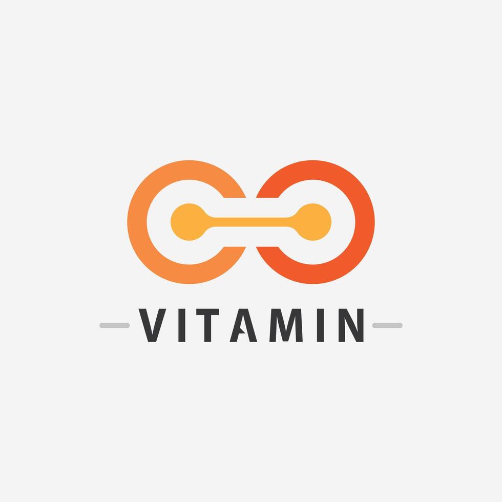 design de vetor de logotipo de vitamina c ícone de vetor saúde nutrição