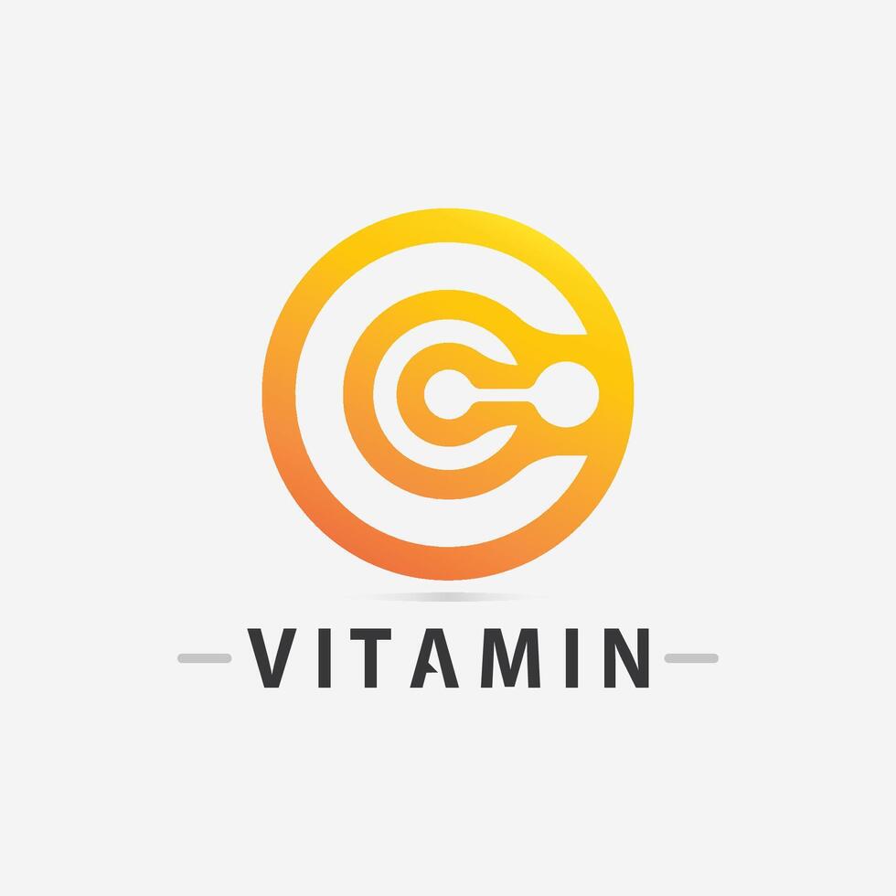 design de vetor de logotipo de vitamina c ícone de vetor saúde nutrição