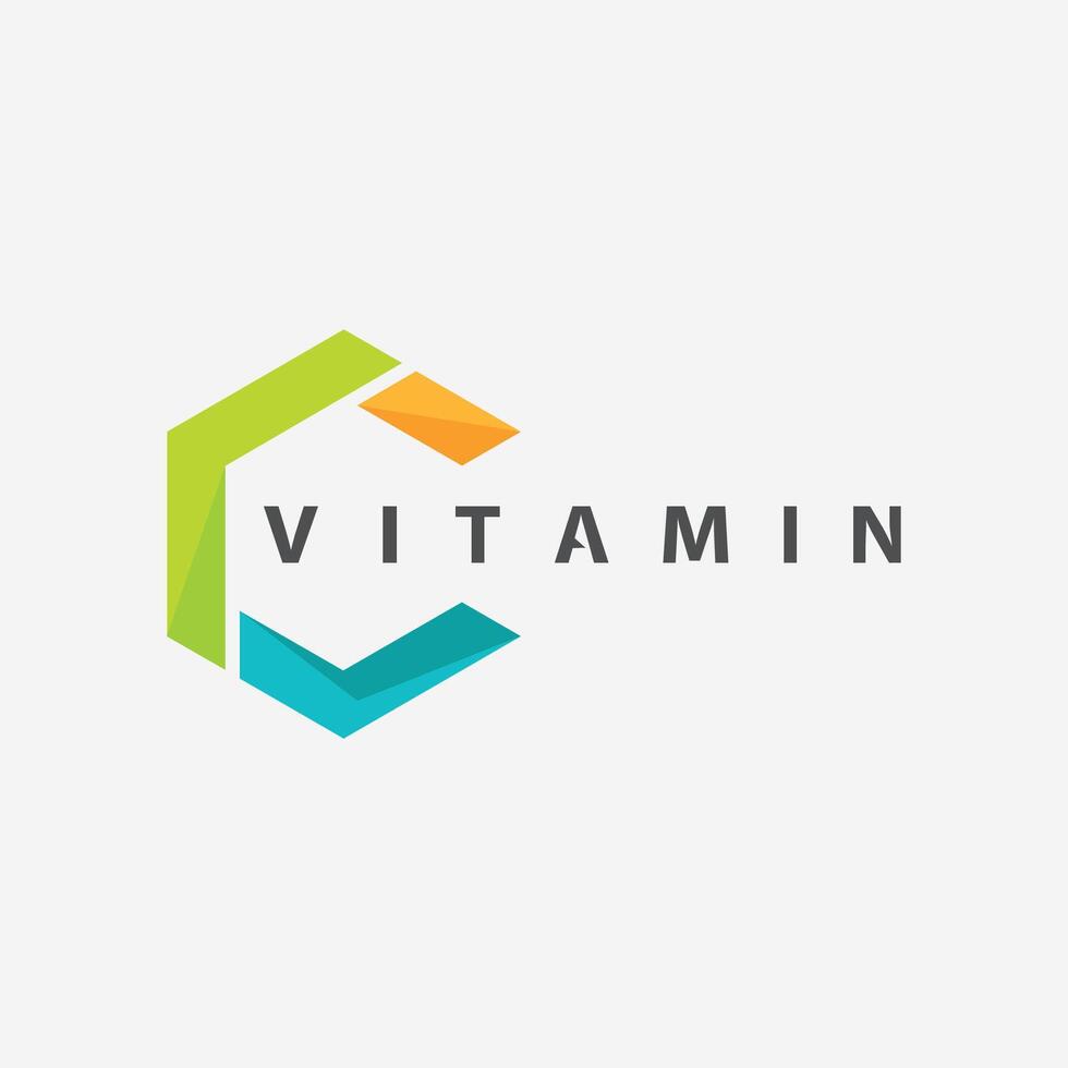 design de vetor de logotipo de vitamina c ícone de vetor saúde nutrição