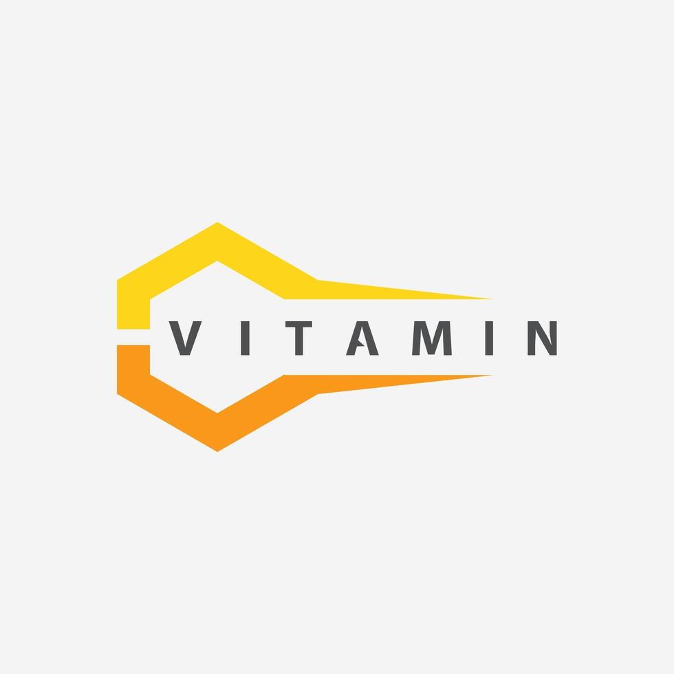 design de vetor de logotipo de vitamina c ícone de vetor saúde nutrição