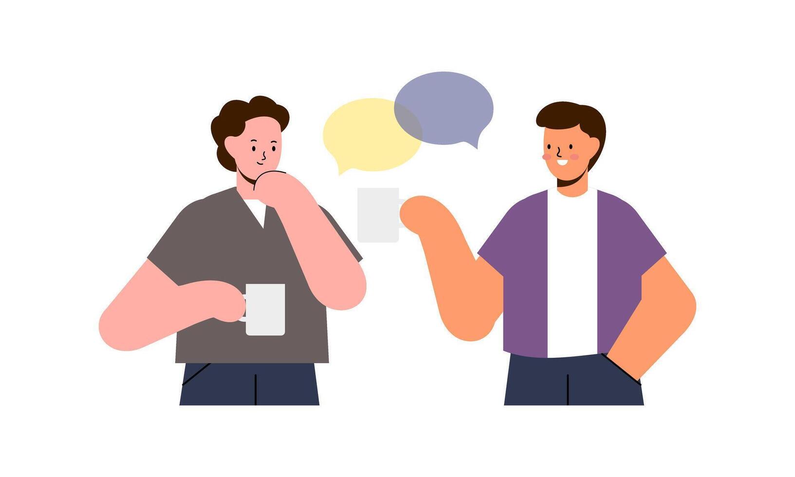 dois homem conversando. encontro do amigos ou colegas ilustração vetor