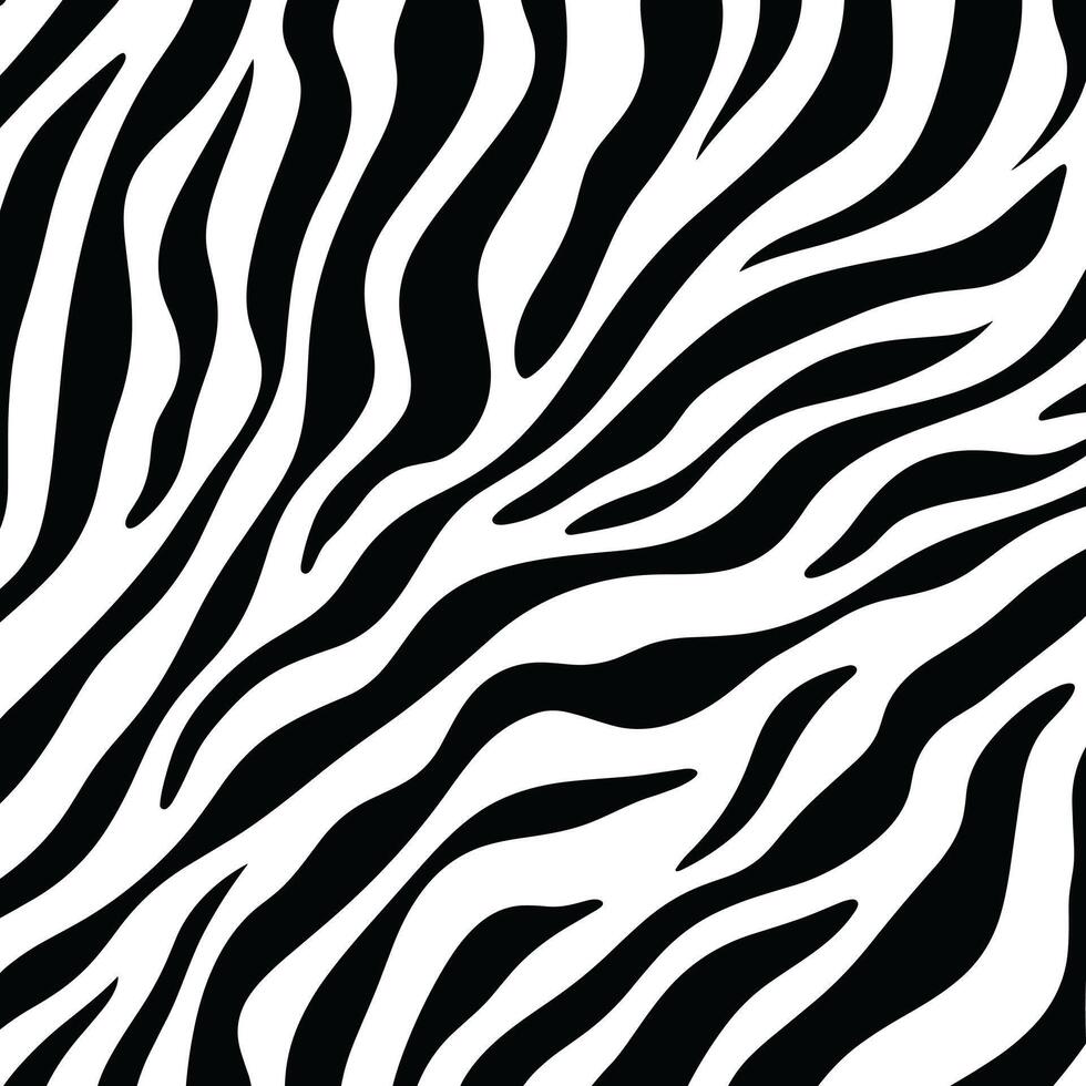 na moda zebra pele padronizar fundo vetor. Preto e branco linha onda abstrato fundo. vetor