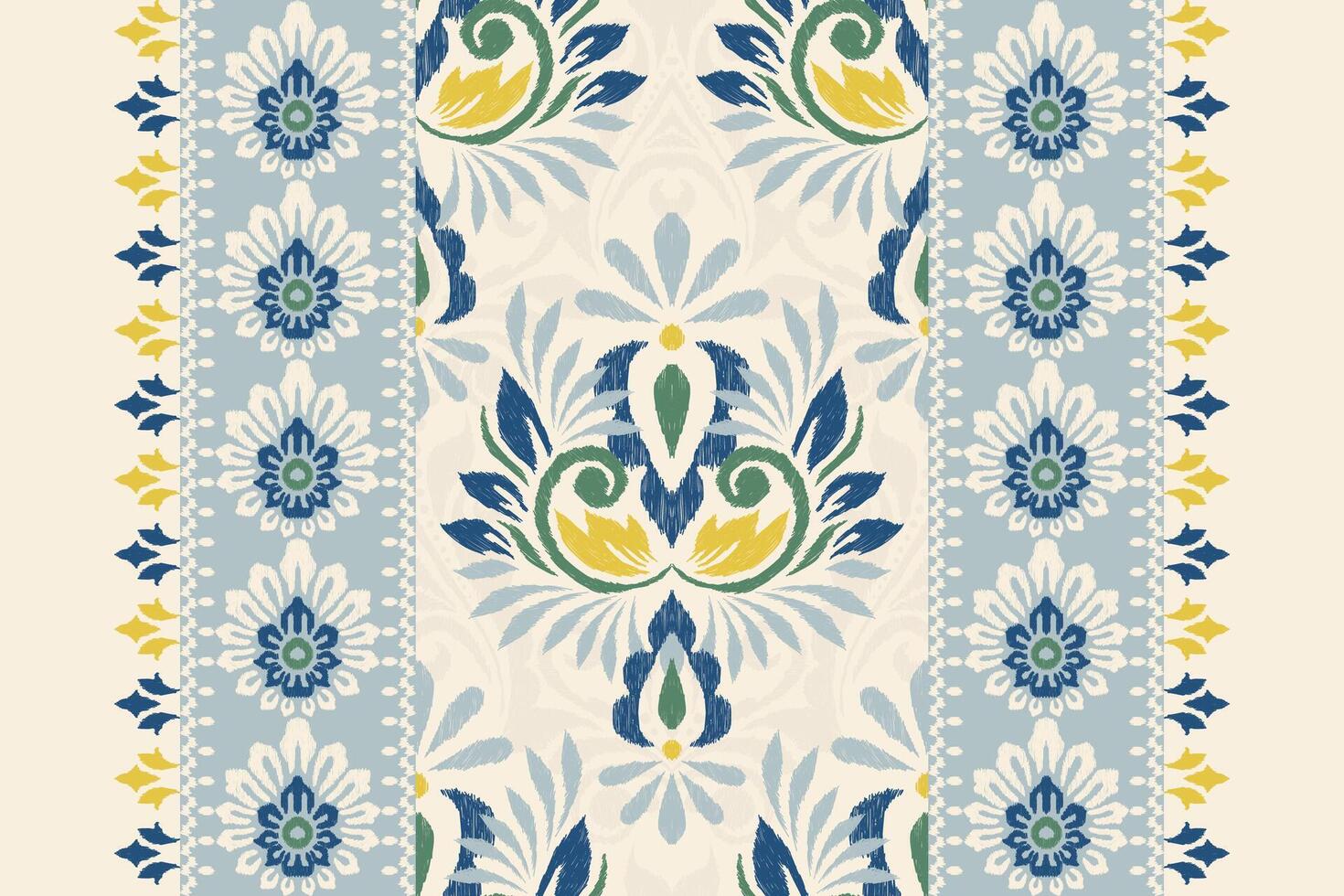 ikat floral paisley bordado em branco plano de fundo.ikat étnico oriental padronizar tradicional.asteca estilo abstrato vetor ilustração.design para textura,tecido,vestuário,embrulho,decoração,cachecol,tapete