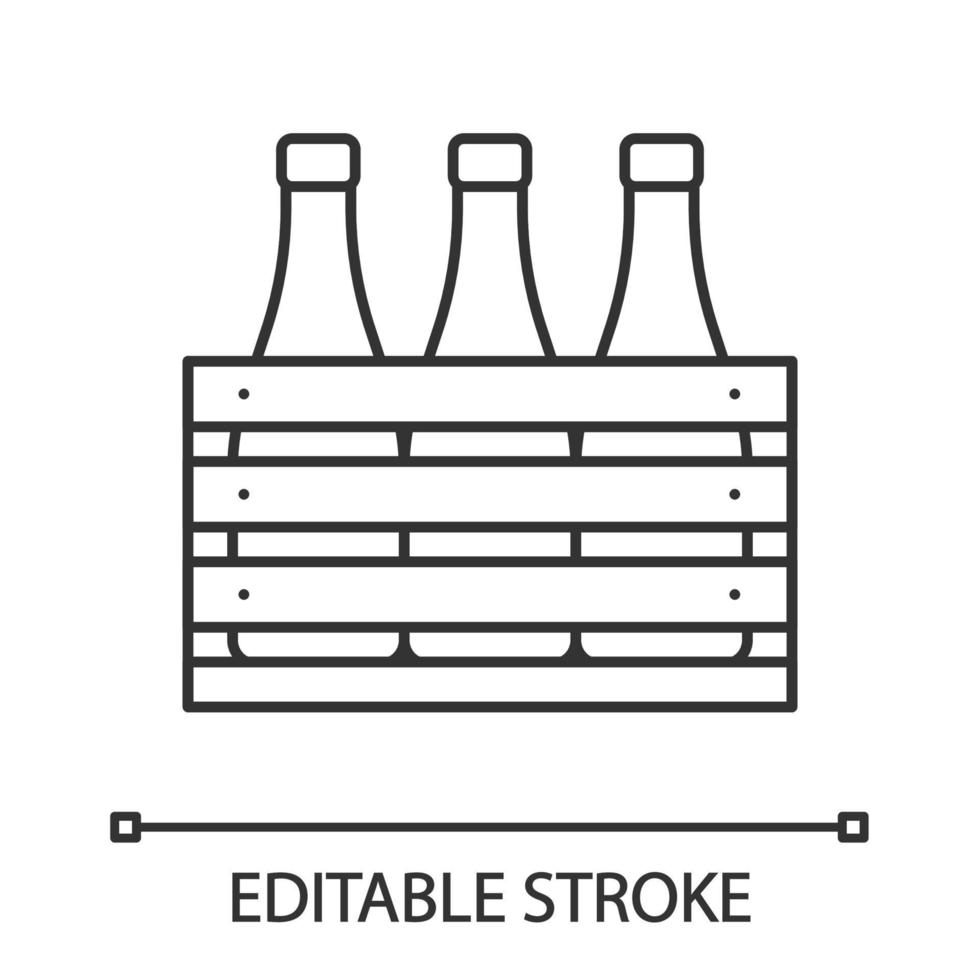 ícone linear da caixa de cerveja vetor