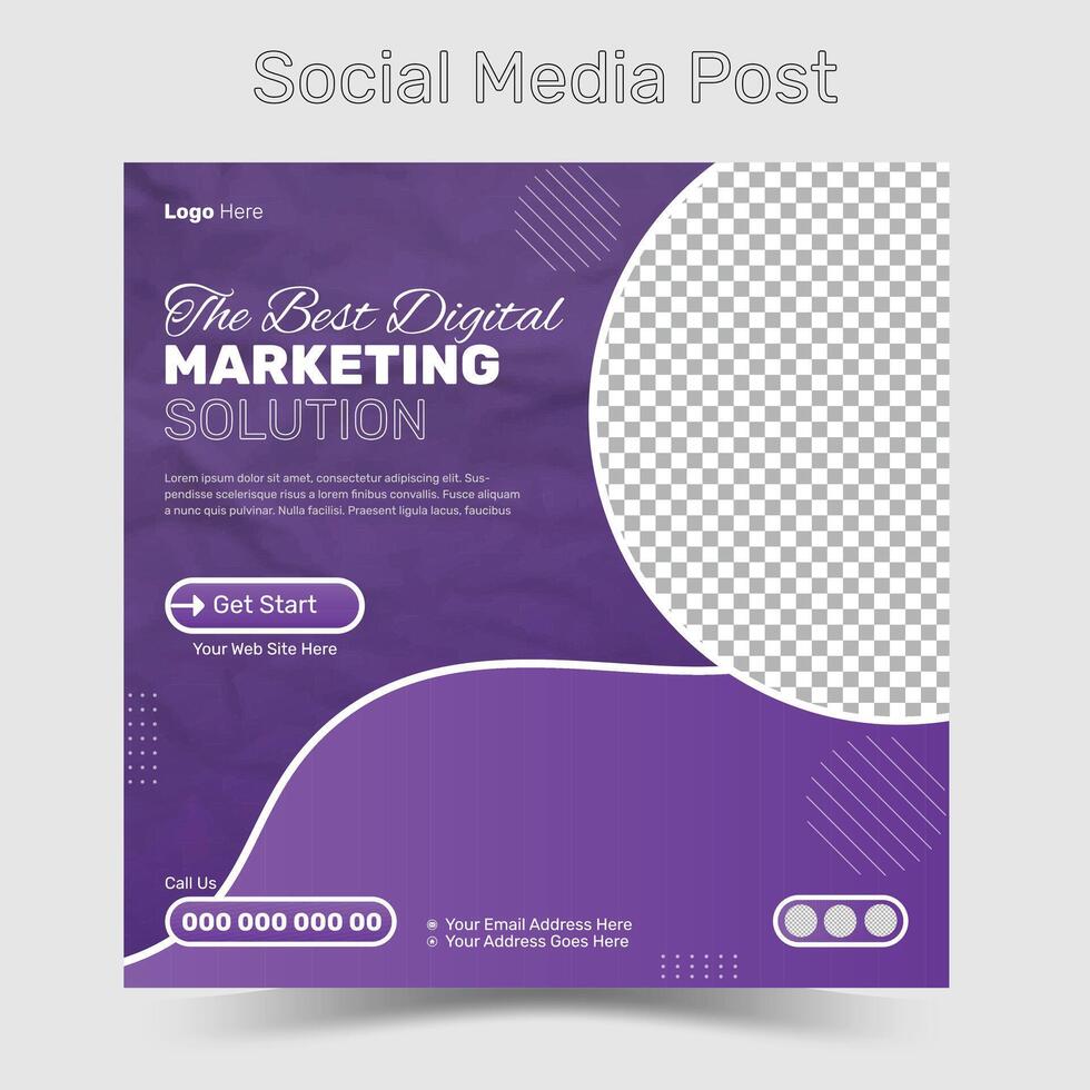 modelo de banner de postagem de mídia social de marketing empresarial vetor