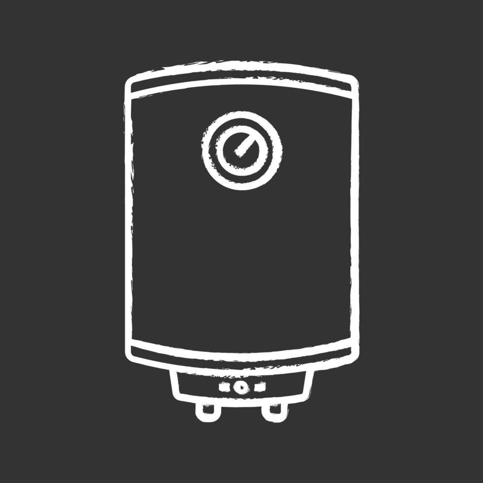 ícone de giz do aquecedor elétrico de água. aquecimento de água. caldeira doméstica. ilustração vetorial isolado quadro-negro vetor