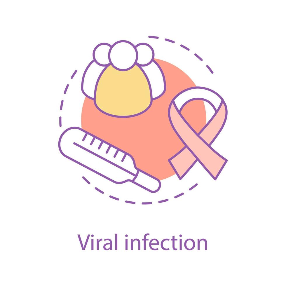 ícone do conceito de infecção viral. Ilustração de linha fina de ideia de ameaça à saúde de vih. vírus. doença. desenho de contorno isolado de vetor