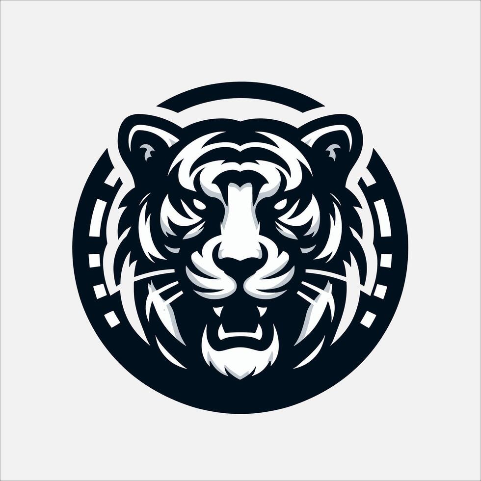 simples minimalista tigre cabeça selvagem animal logotipo vetor ilustração modelo Projeto