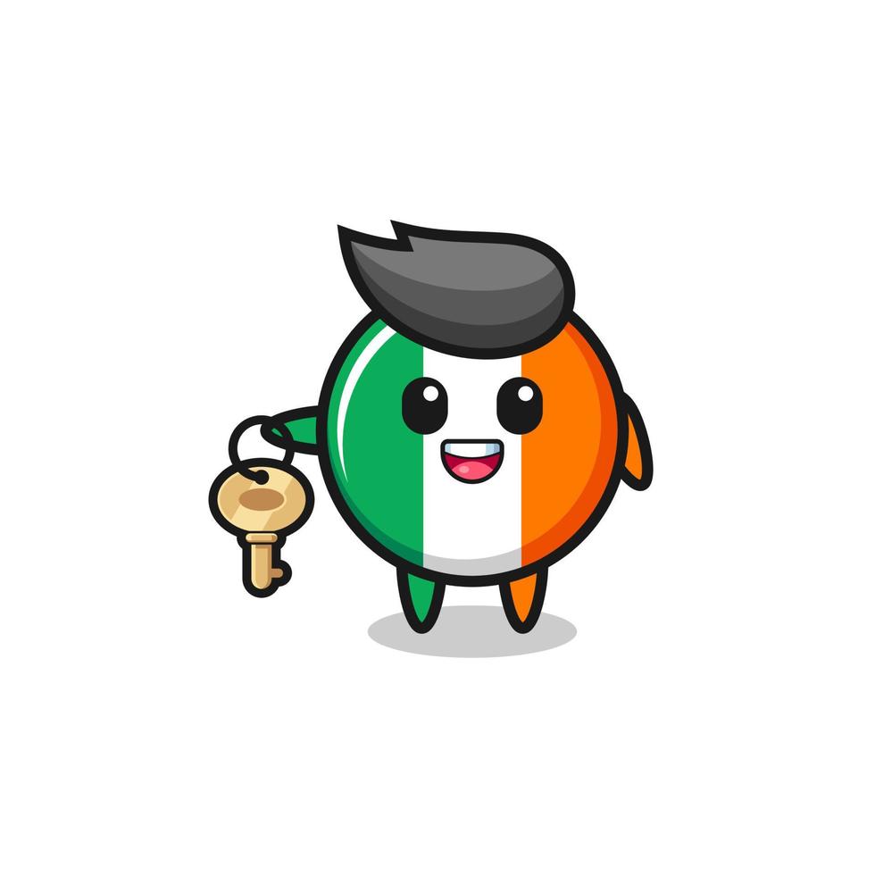 linda bandeira da Irlanda como mascote do agente imobiliário vetor