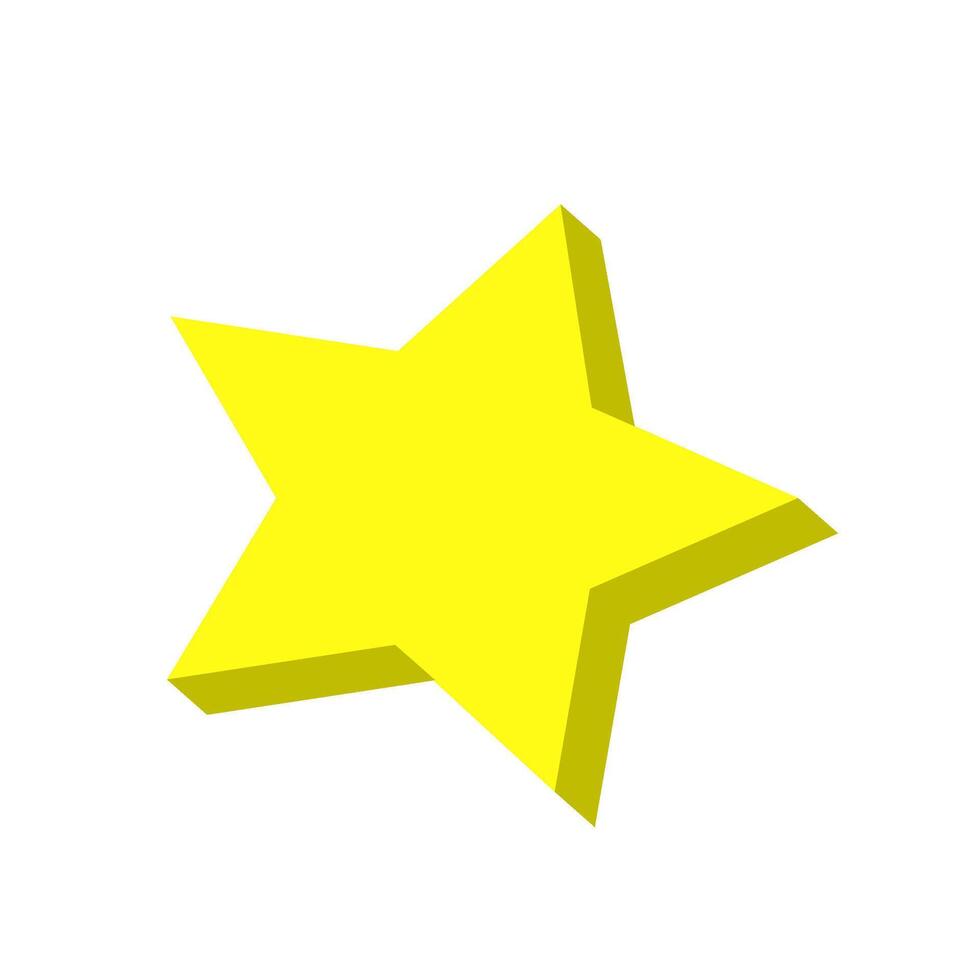 dourado vetor estrela. 3 d ilustração ícone.