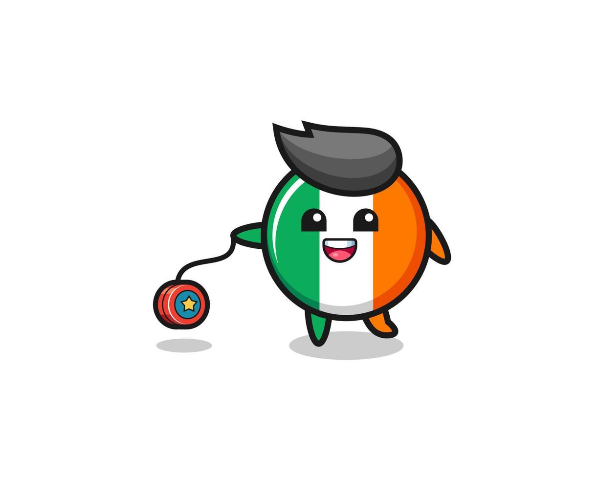 desenho da linda bandeira da Irlanda jogando um ioiô vetor
