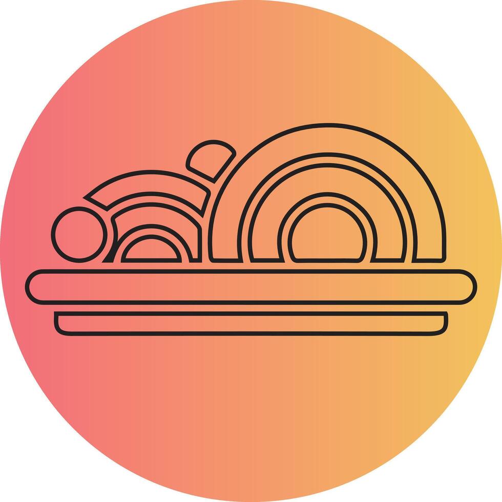global cozinha, linha preta esboço logotipo projeto, gradiente fundo cor, vetor arte