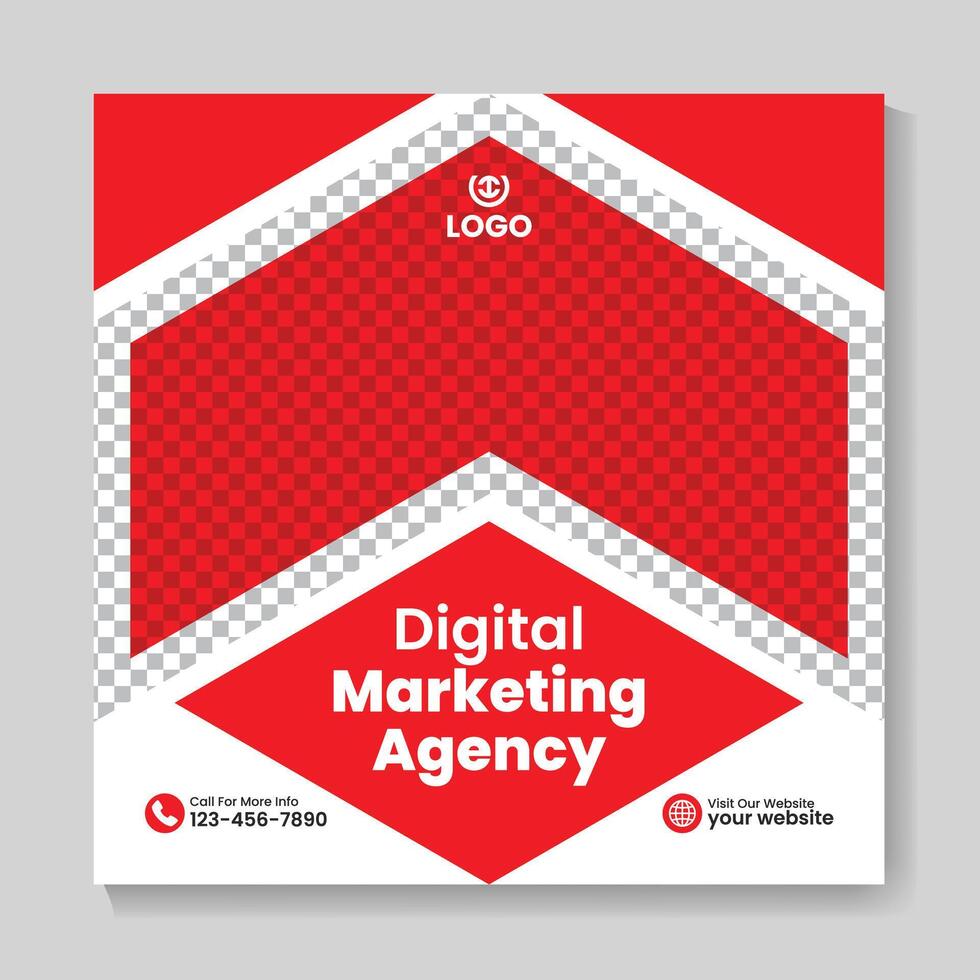 corporativo digital marketing agência social meios de comunicação postar Projeto criativo o negócio quadrado rede bandeira modelo vetor