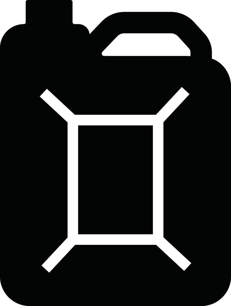 galão, vasilha ícone dentro plano estilo pictograma isolado em gasolina, Gasolina, combustível ou óleo pode símbolo. Preto diesel plástico esvaziar água vasilha vetor para aplicativos, local na rede Internet