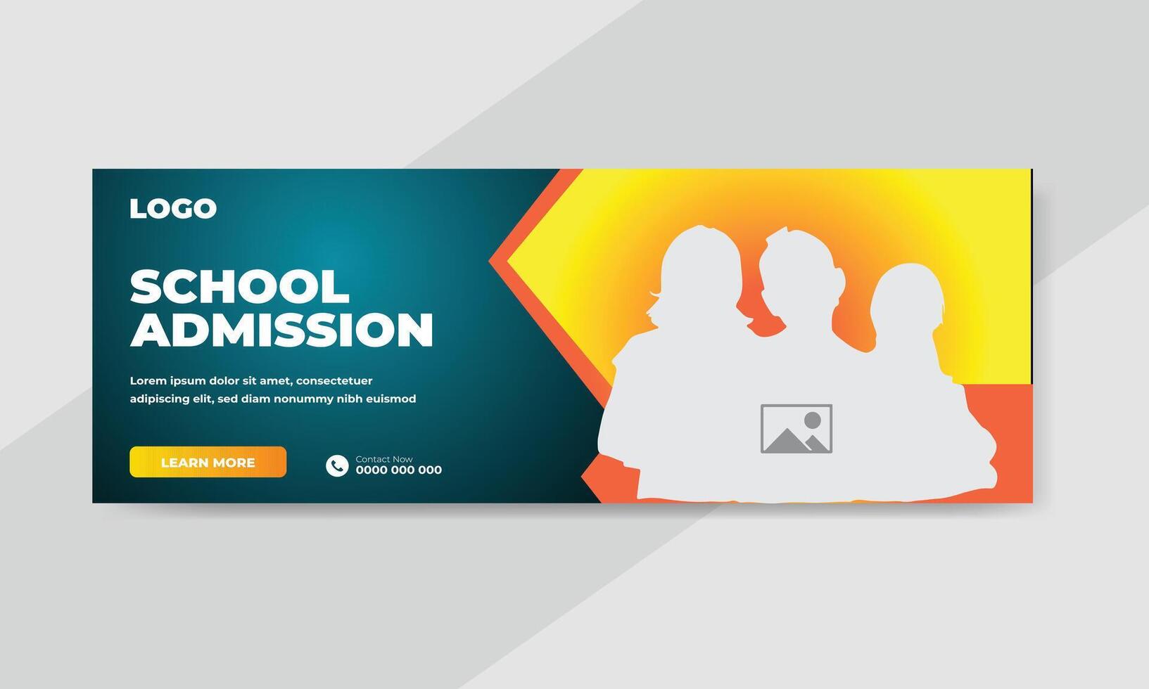 de volta ao modelo de banner de postagem de mídia social de promoção de admissão escolar vetor