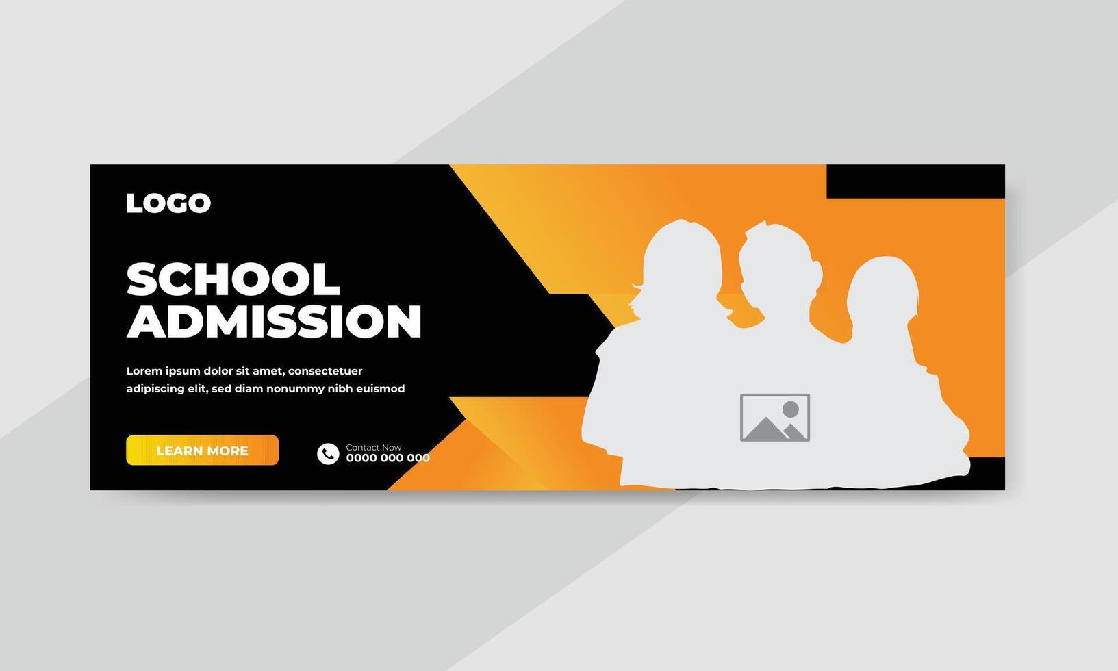 de volta ao modelo de banner de postagem de mídia social de promoção de admissão escolar vetor