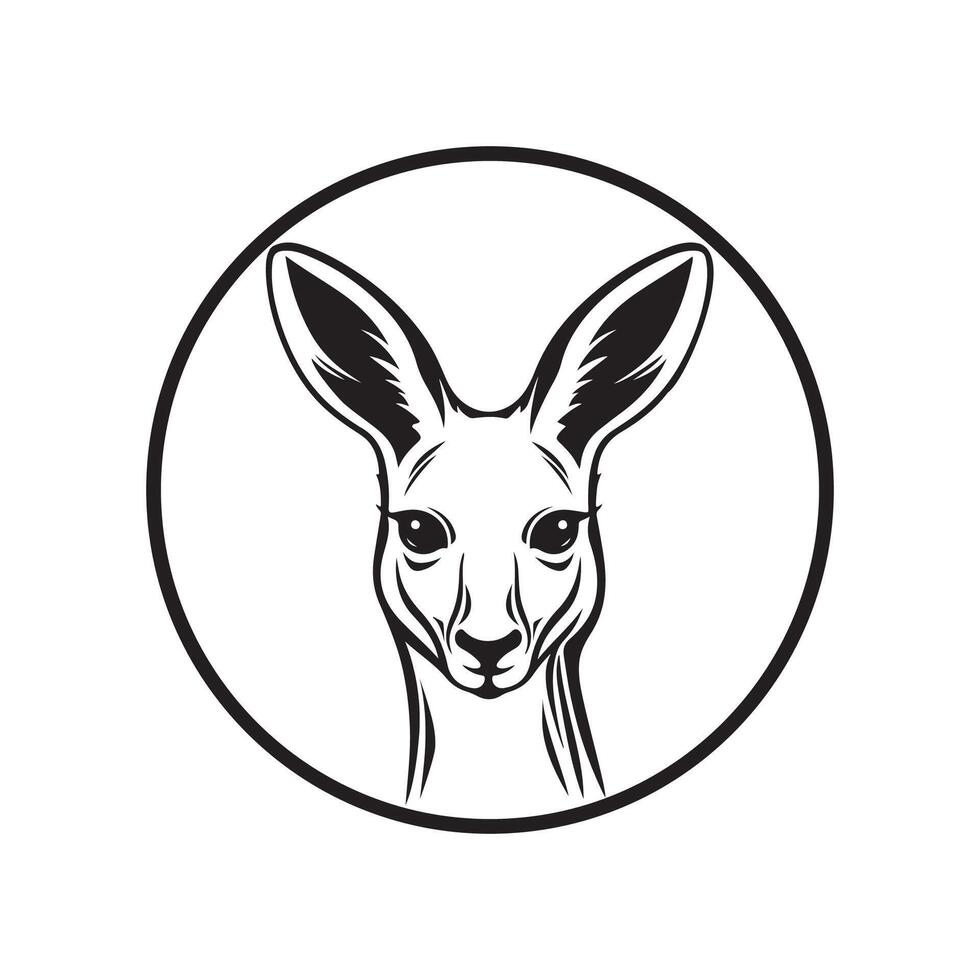 logotipo canguru. canguru isolado em fundo branco vetor