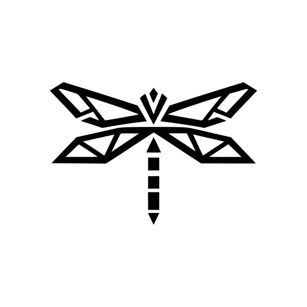 minimalista geométrico libélula logotipo Projeto vetor