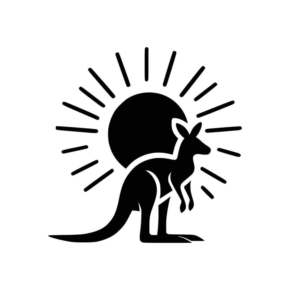 icônico australiano charme canguru wallaby logotipo ilustração dentro Prêmio vetor