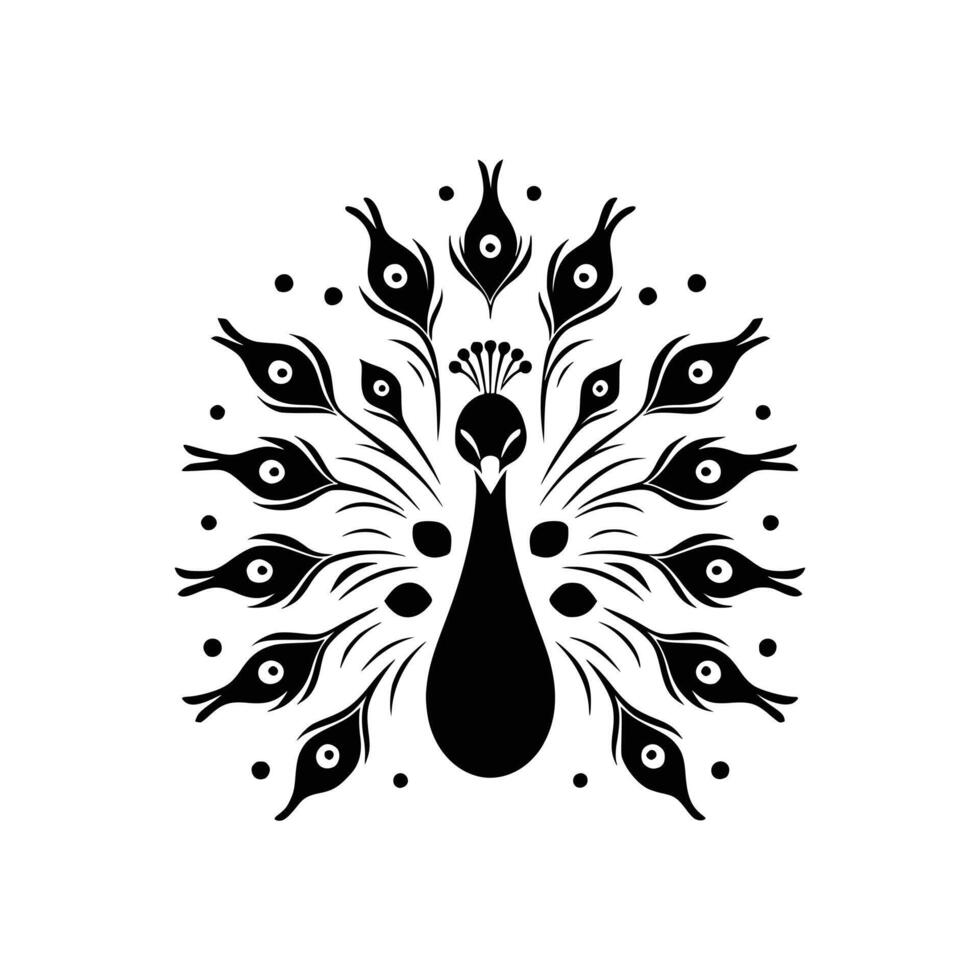 design de logotipo abstrato e religião pavão vetor