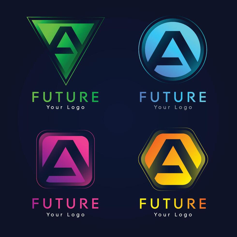 uma carta moderno mínimo futuro marca logotipo vetor