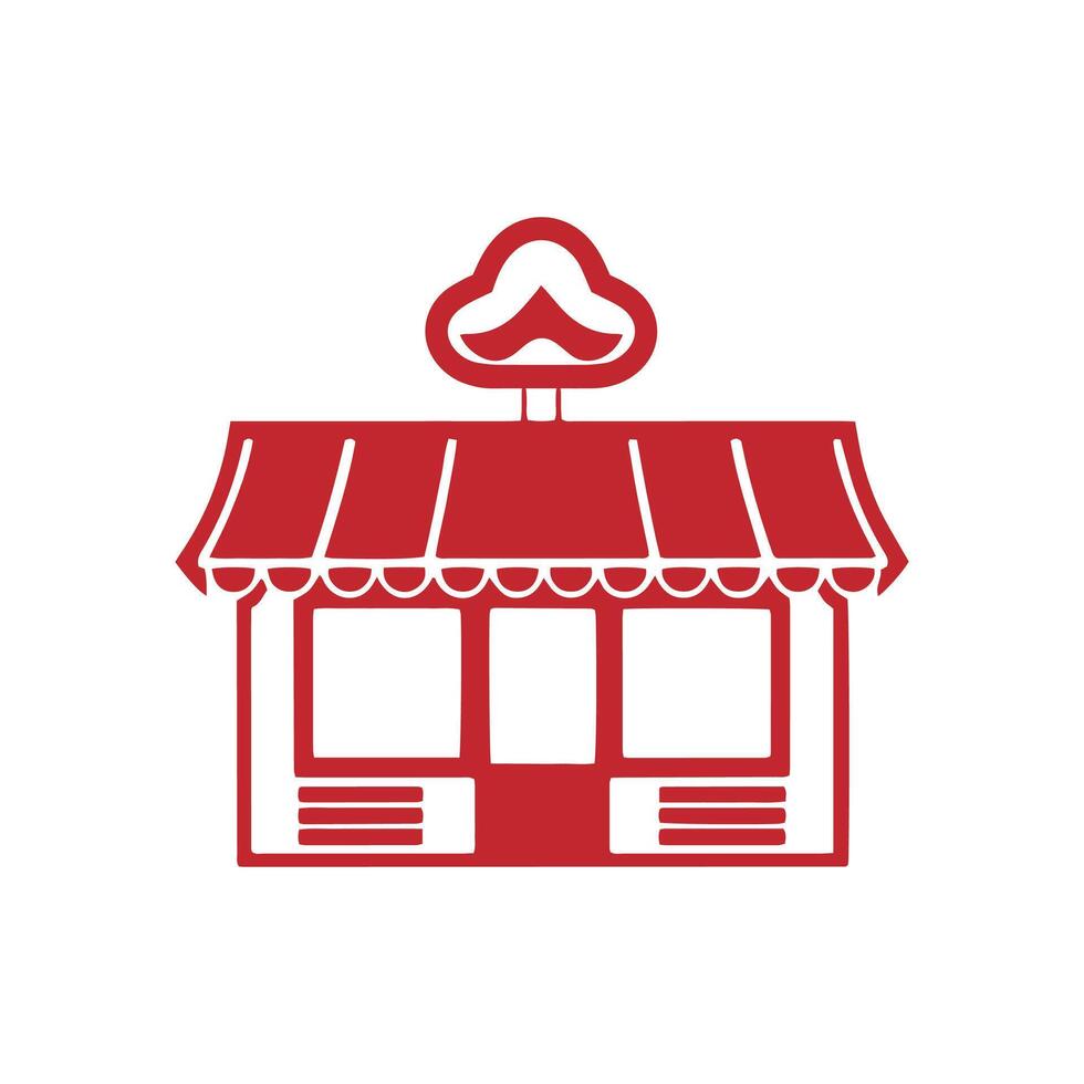 uma logotipo do casa ícone vetor vermelho silhueta cozinha Projeto modelo em branco fundo