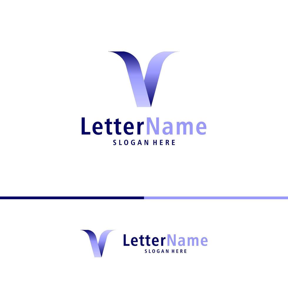 moderno carta v logotipo Projeto vetor. criativo v logotipo conceitos modelo vetor