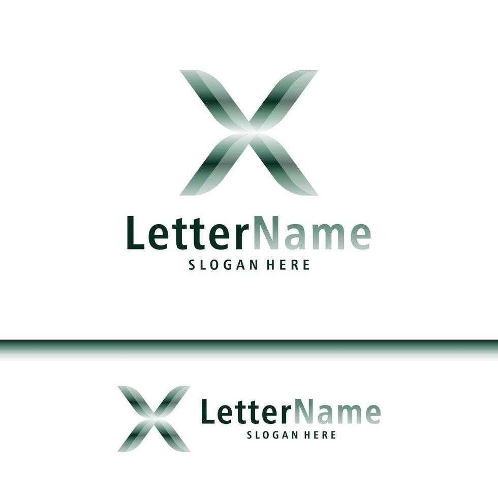 moderno carta x logotipo Projeto vetor. criativo x logotipo conceitos modelo vetor