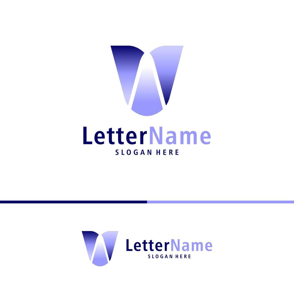 moderno carta v logotipo Projeto vetor. criativo v logotipo conceitos modelo vetor