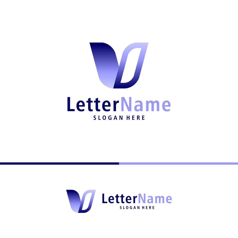 moderno carta v logotipo Projeto vetor. criativo v logotipo conceitos modelo vetor