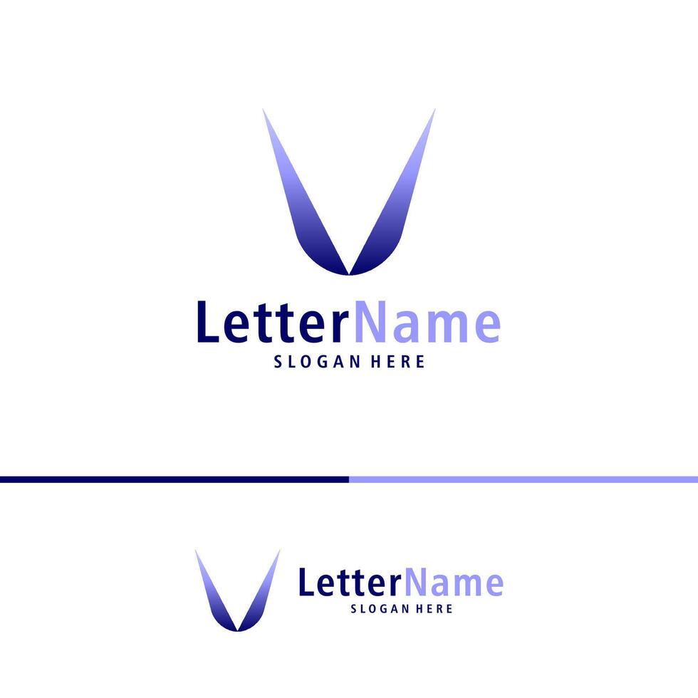 moderno carta v logotipo Projeto vetor. criativo v logotipo conceitos modelo vetor