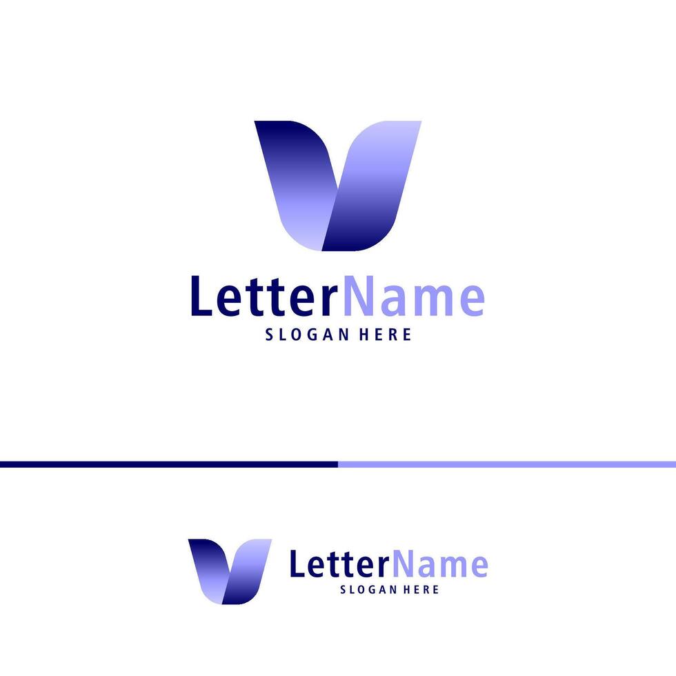 moderno carta v logotipo Projeto vetor. criativo v logotipo conceitos modelo vetor