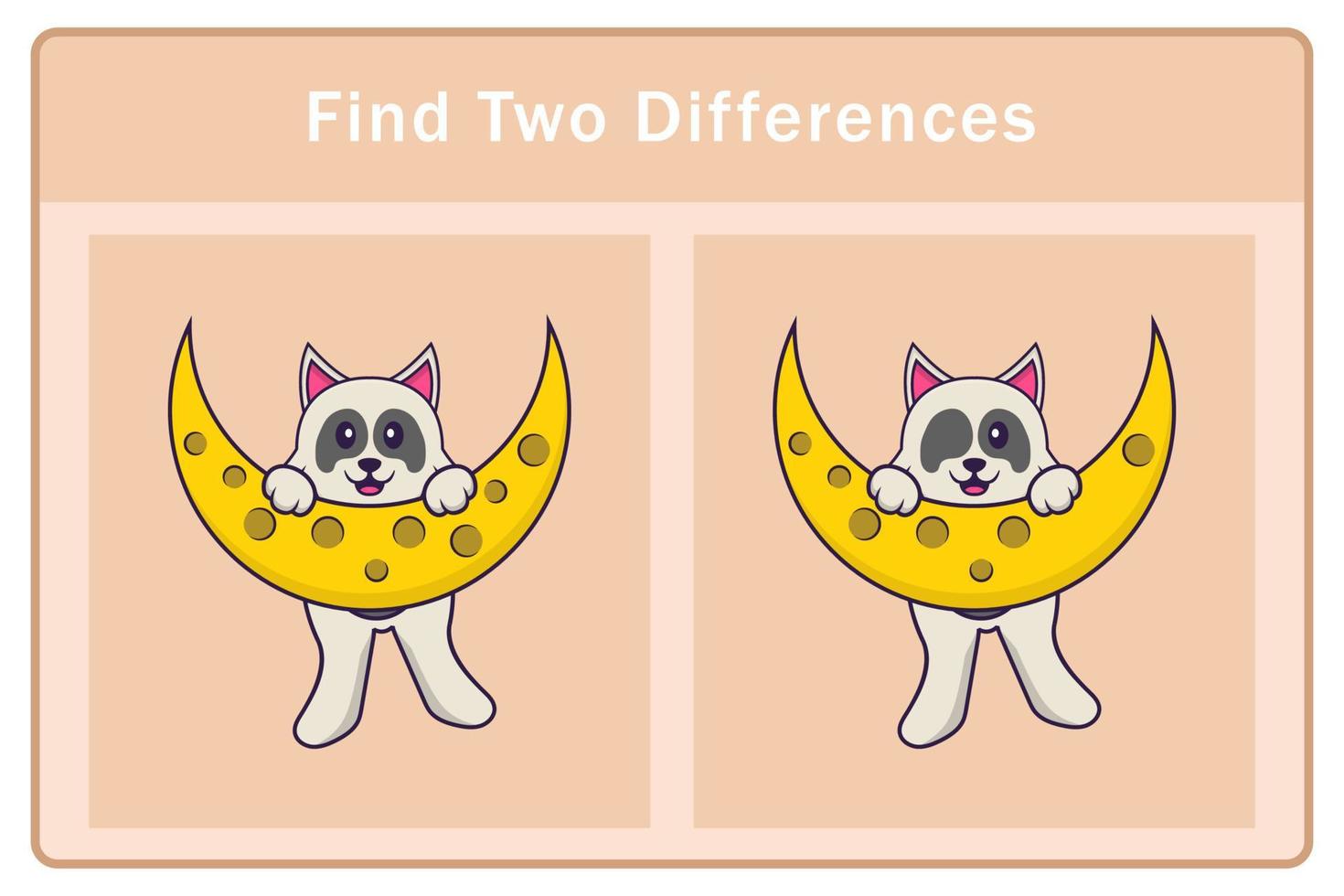 personagem de desenho animado de cachorro bonito. encontrar diferenças. jogo educativo para crianças. ilustração vetorial de desenho animado vetor