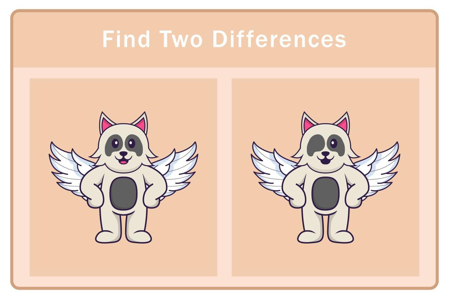 personagem de desenho animado de cachorro bonito. encontrar diferenças. jogo educativo para crianças. ilustração vetorial de desenho animado vetor