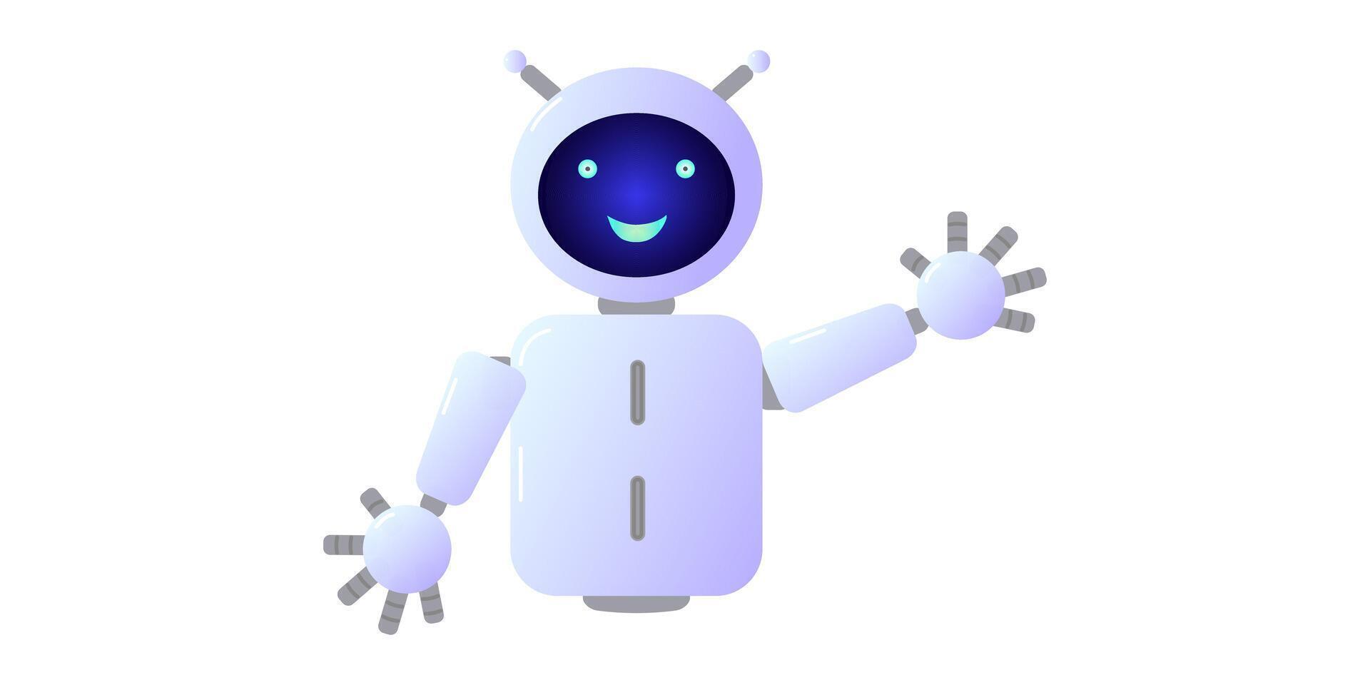 chatbot assistente Formato robô com ai 3d vetor