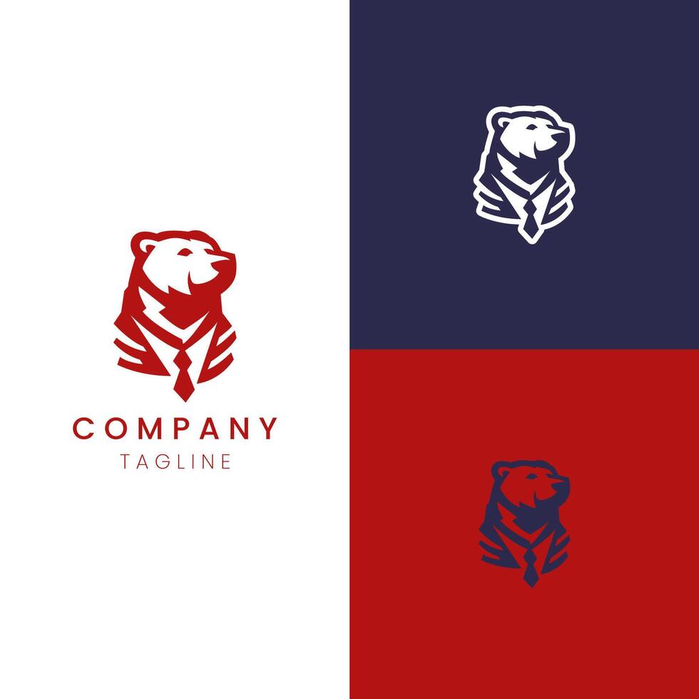 Urso o negócio simples logotipo para branding vetor