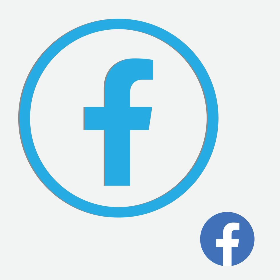 Facebook oficial ícone e dentro único azul cor ícone, vetor arte