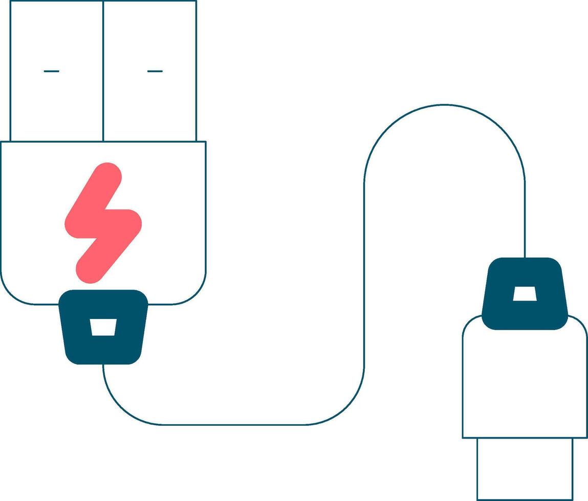 design de ícone criativo de cabo usb vetor