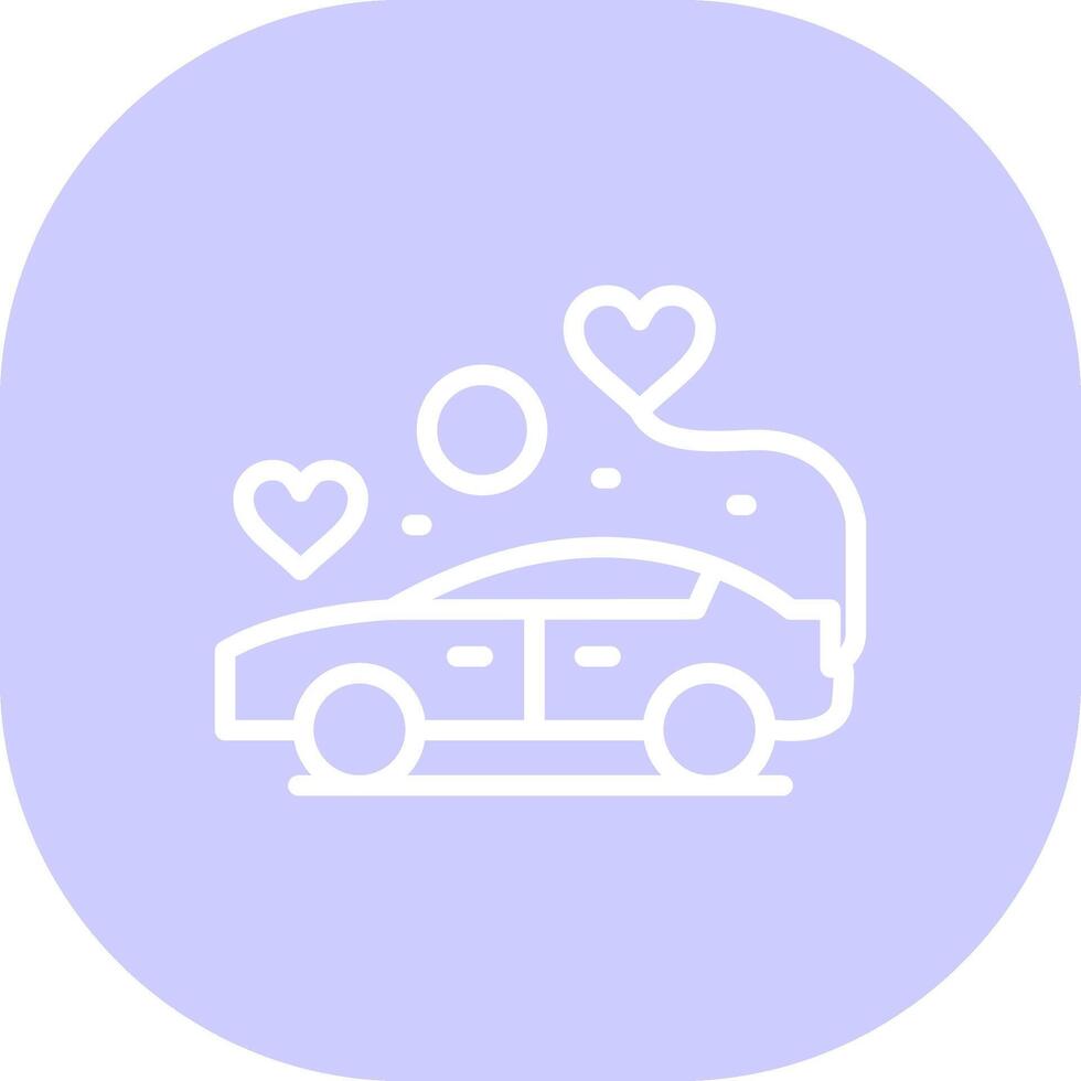 design de ícone criativo de carro de casamento vetor