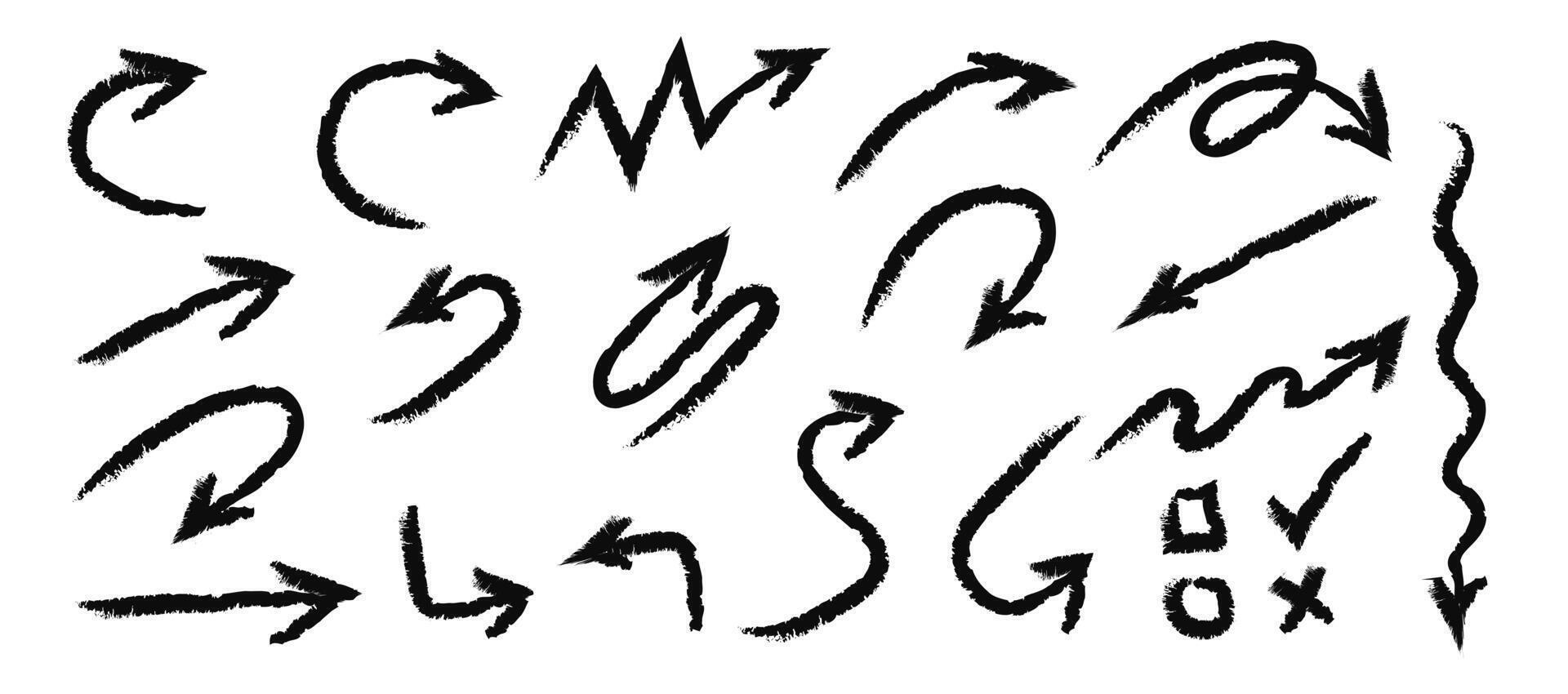 grunge Setas; flechas vetor definir. abstrato Projeto do direção vetor elementos vários formas símbolos