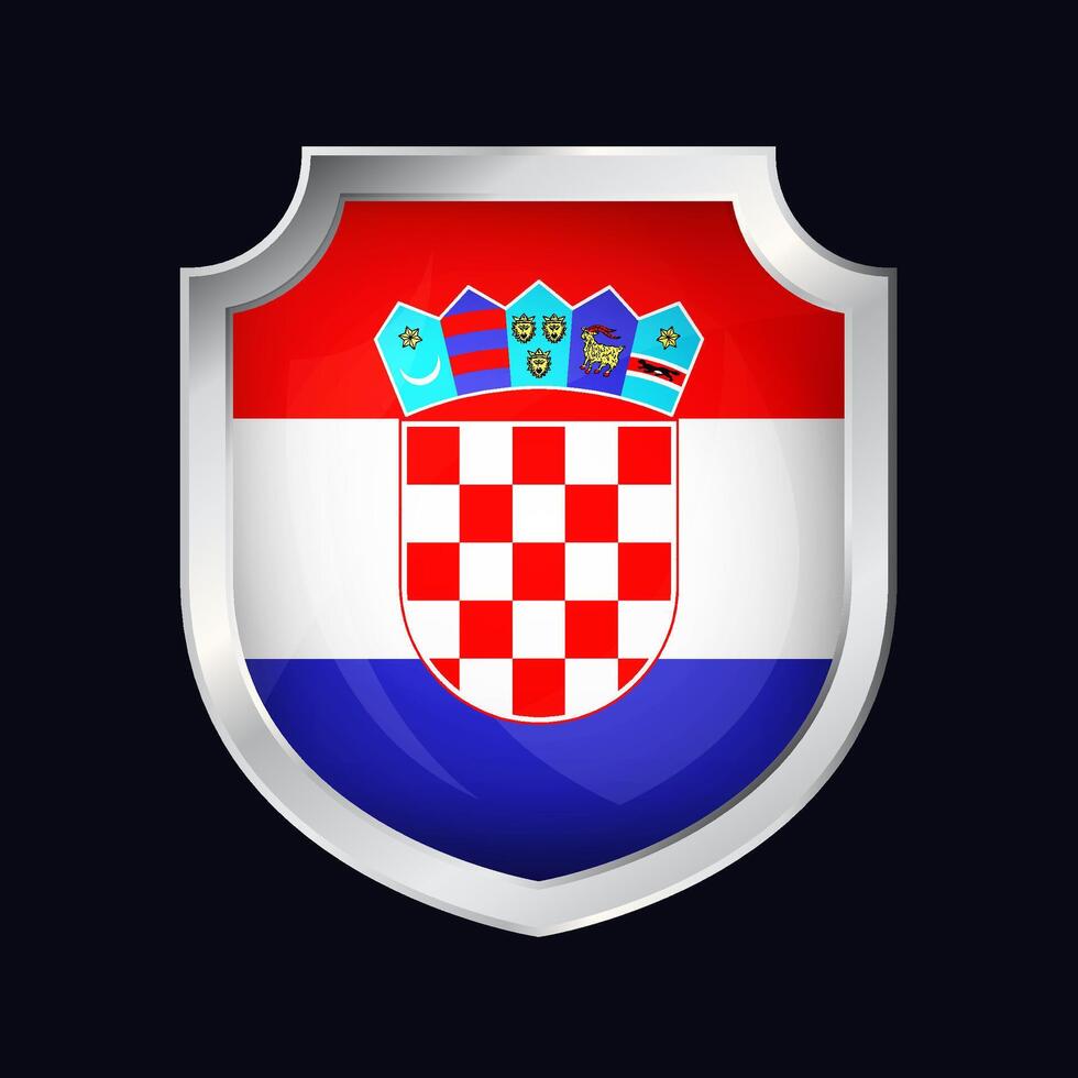 Croácia prata escudo bandeira ícone vetor
