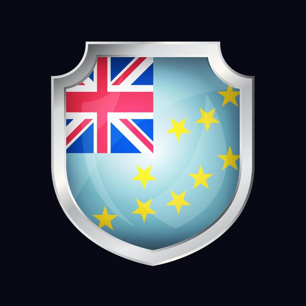 tuvalu prata escudo bandeira ícone vetor