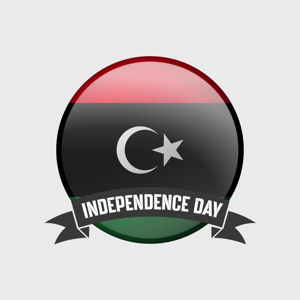 Líbia volta independência dia crachá vetor