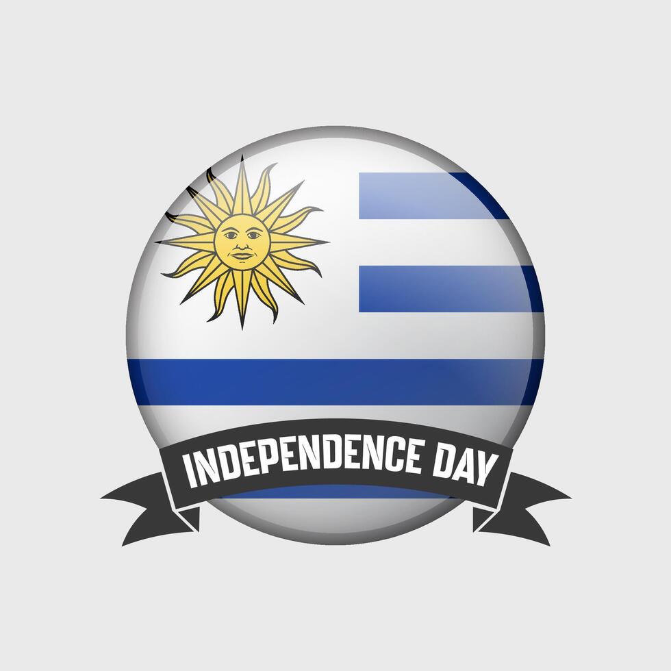 Uruguai volta independência dia crachá vetor